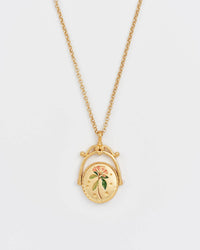 Vintage Initial Gold Spinner Necklace