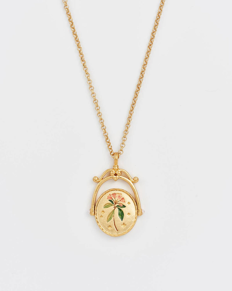 Vintage Initial Gold Spinner Necklace