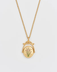 Vintage Initial Gold Spinner Necklace