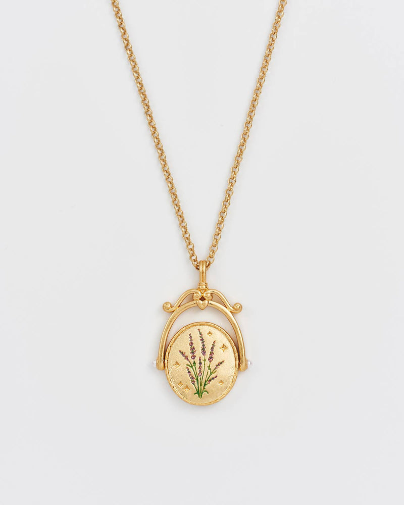 Vintage Initial Gold Spinner Necklace