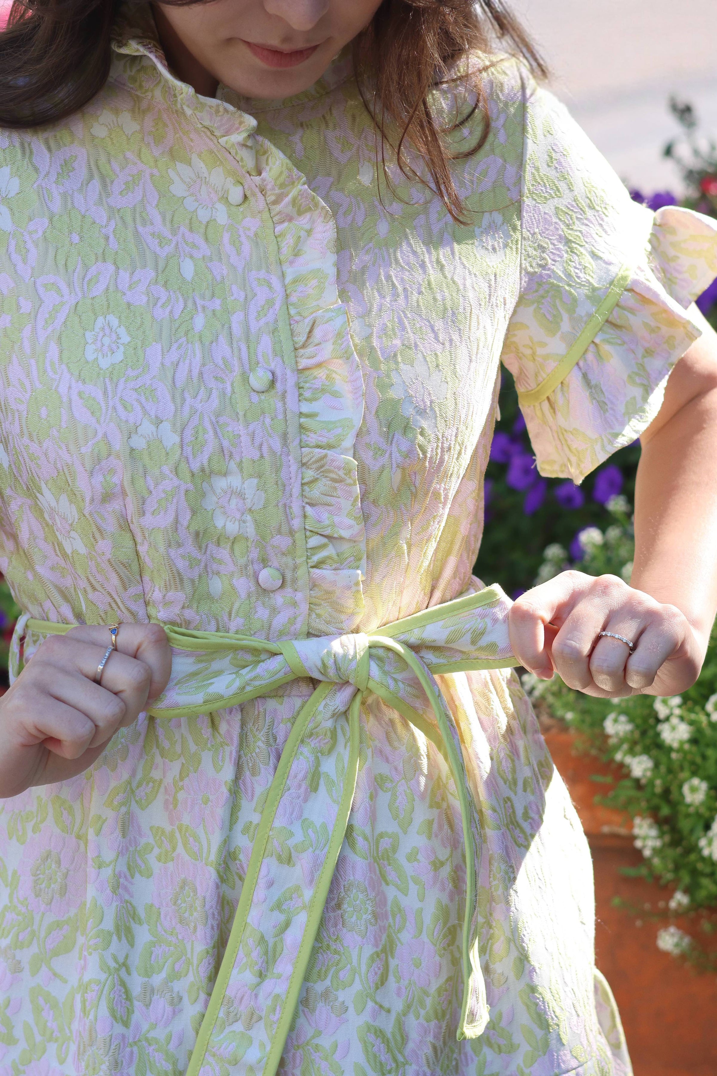 Lena Jacquard Spring Midi Dress