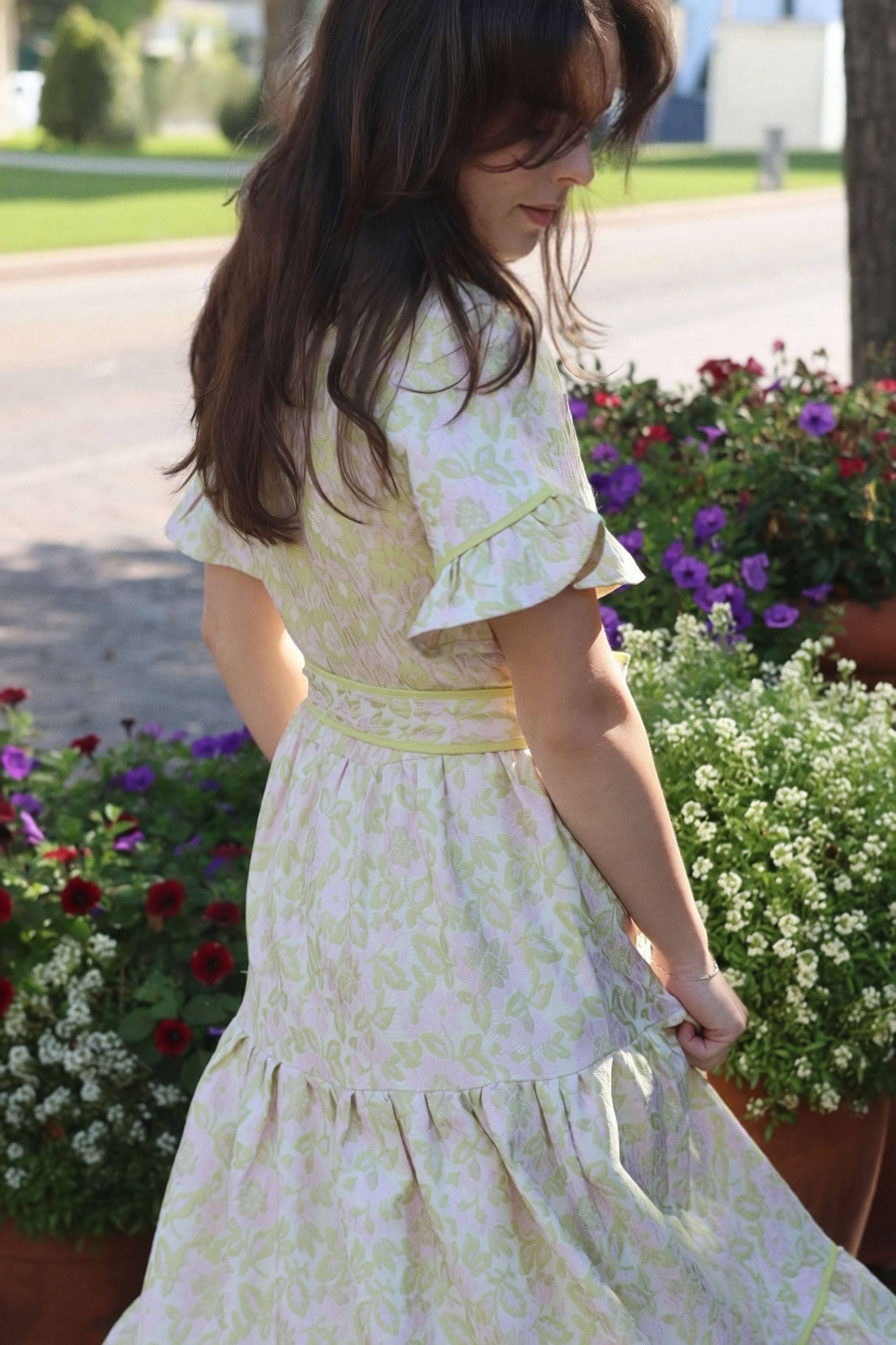 Lena Jacquard Spring Midi Dress