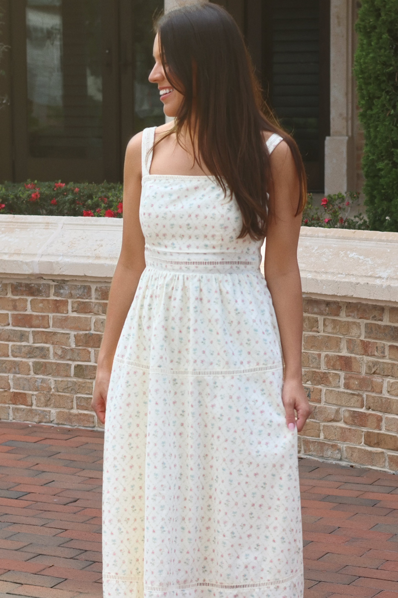 midi spring cocktail dress Square Neck Midi Dress For Women - Retro A-Line Pleated Dress