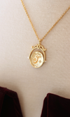 Vintage Initial Gold Spinner Necklace