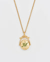 Vintage Initial Gold Spinner Necklace
