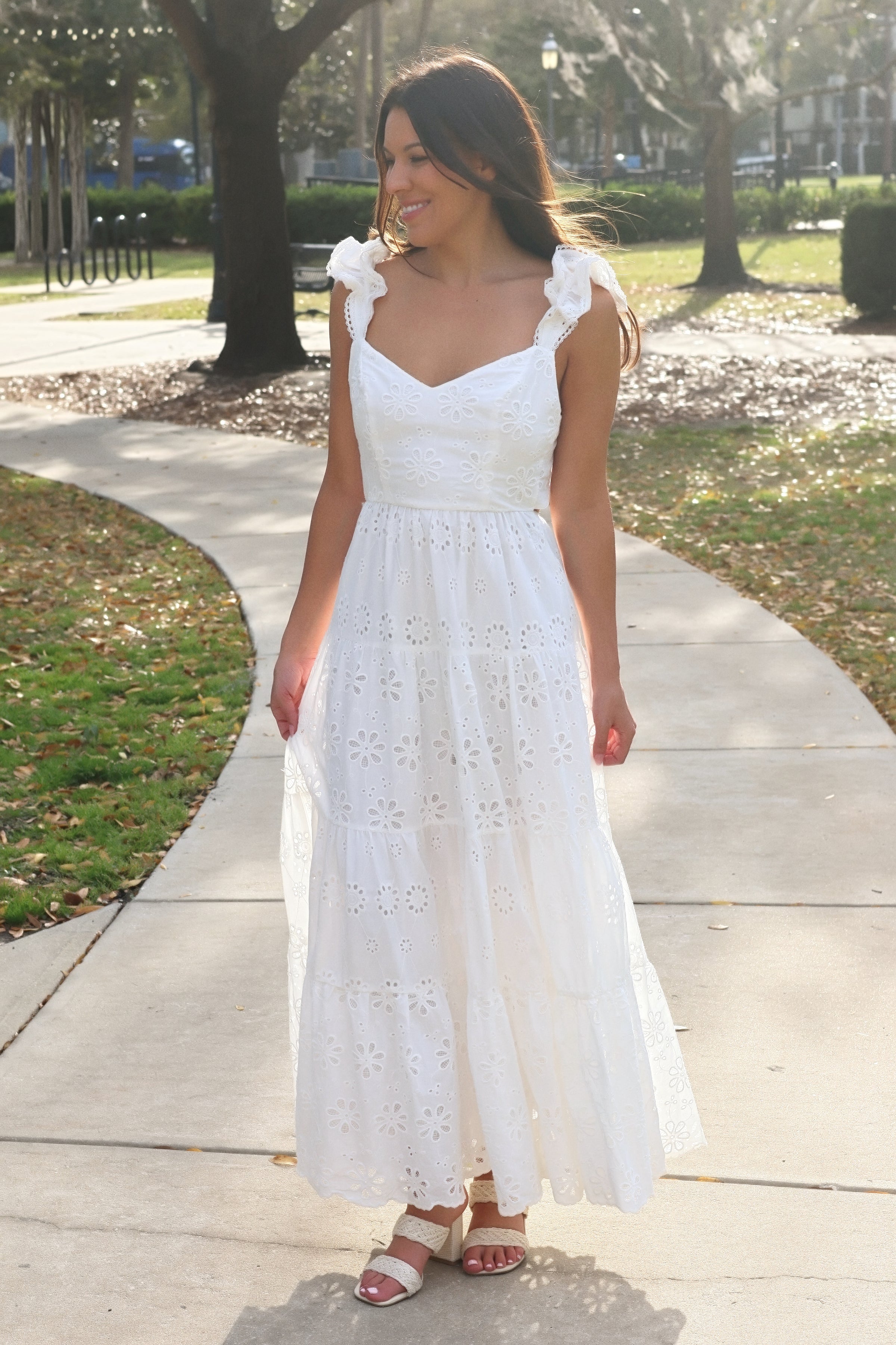 Seraphine Cotton Eyelet Maxi Dress