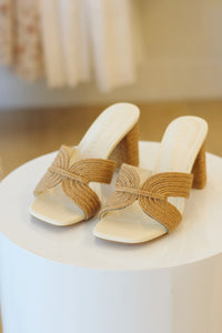 Santiago Toffee Raffia Heel