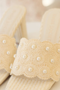 Holland Pearl Raffia Block Heel