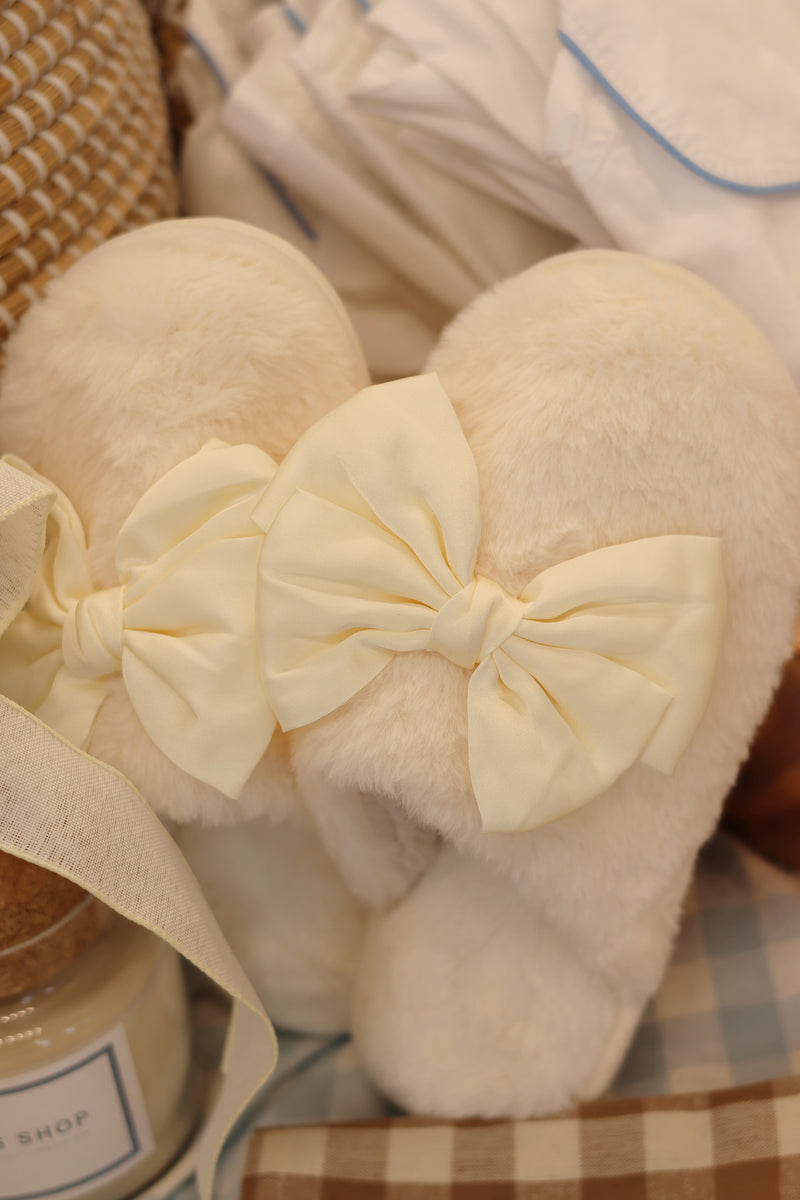 Satin Bow House Slippers