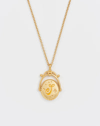 Vintage Initial Gold Spinner Necklace