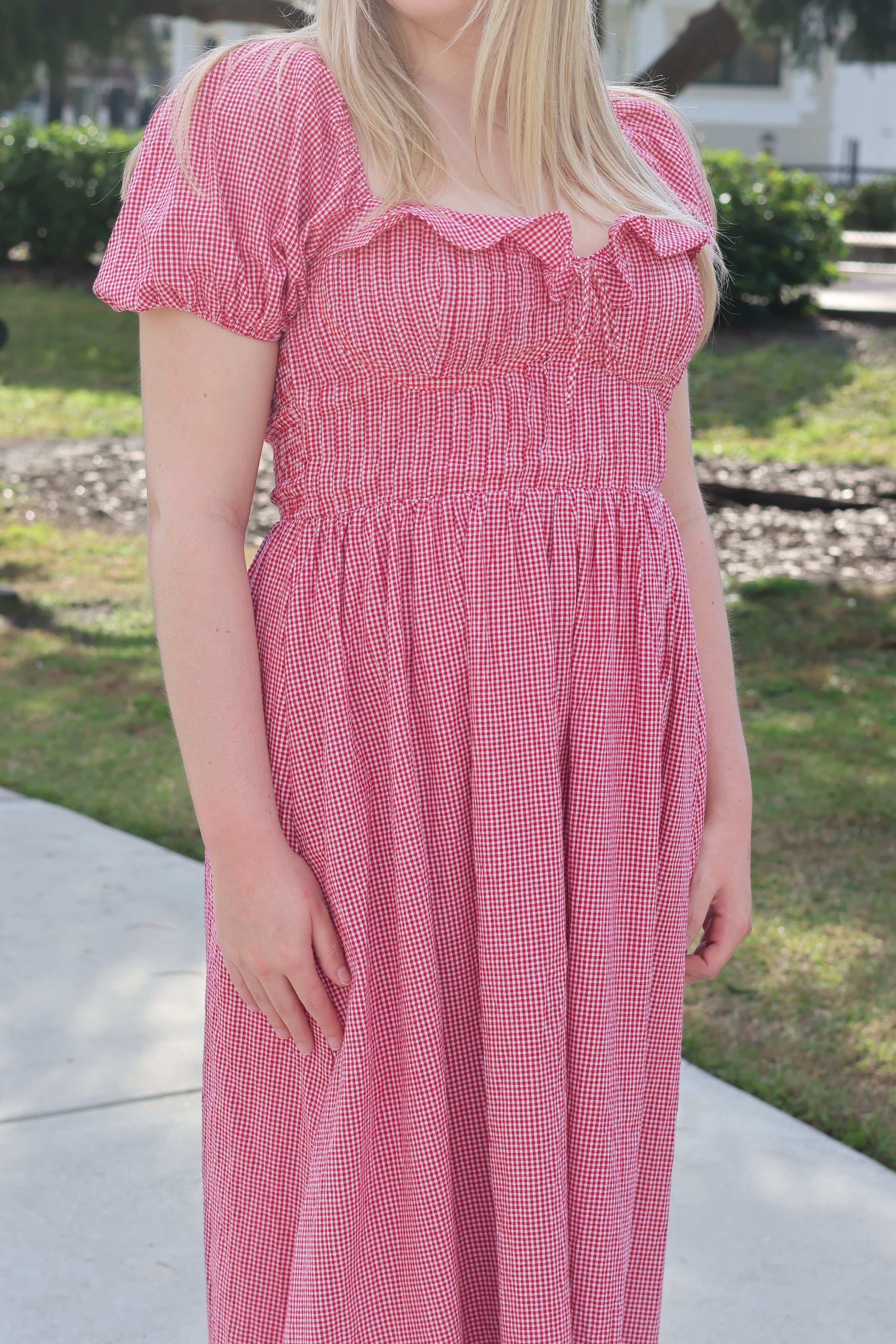 Winnie Gingham Midi Dress