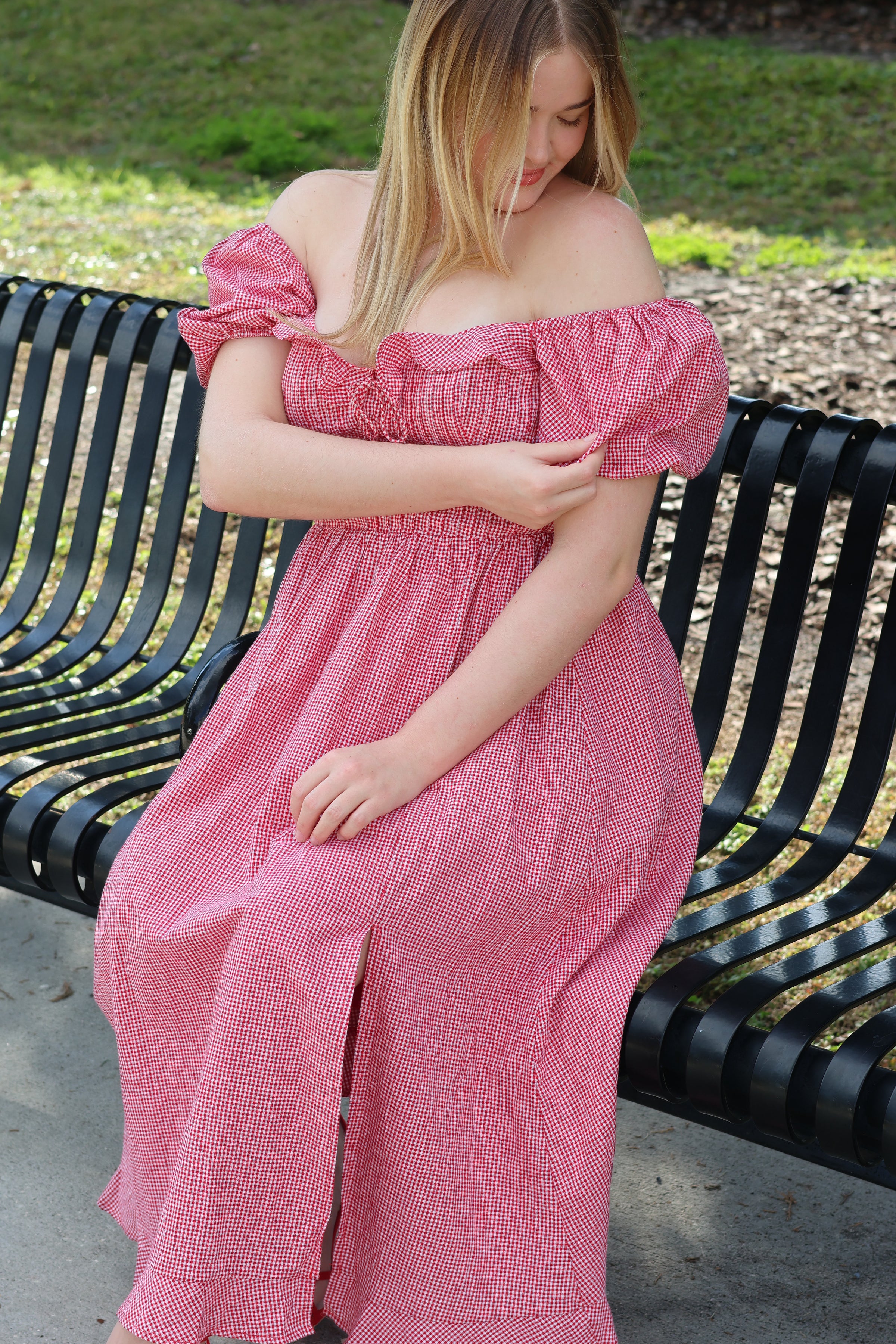 Winnie Gingham Midi Dress