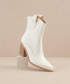 The Tara White | Two Paneled Western Boot