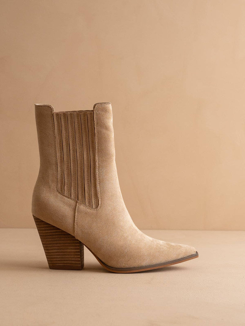 The Lydia Suede Pointed Toe Bootie