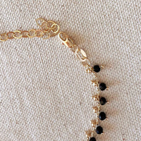 18k Gold Filled Black Beaded Bracelet