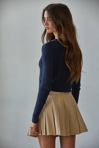 Rianna Cable Sweater Cotton Button Down Cardigan Top