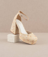The Oslo Floral | Chunky Platform Mary Janes
