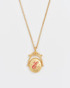 Vintage Initial Gold Spinner Necklace