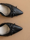 The Maven | Black Pointed Kitten Heel with Bow