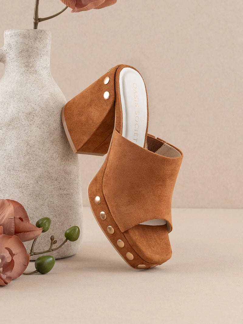 The Leona Caramel Studded Platform Heel