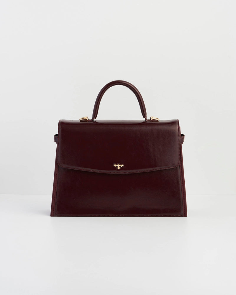 Fable Ruby Cherry Red Structured Medium Tote
