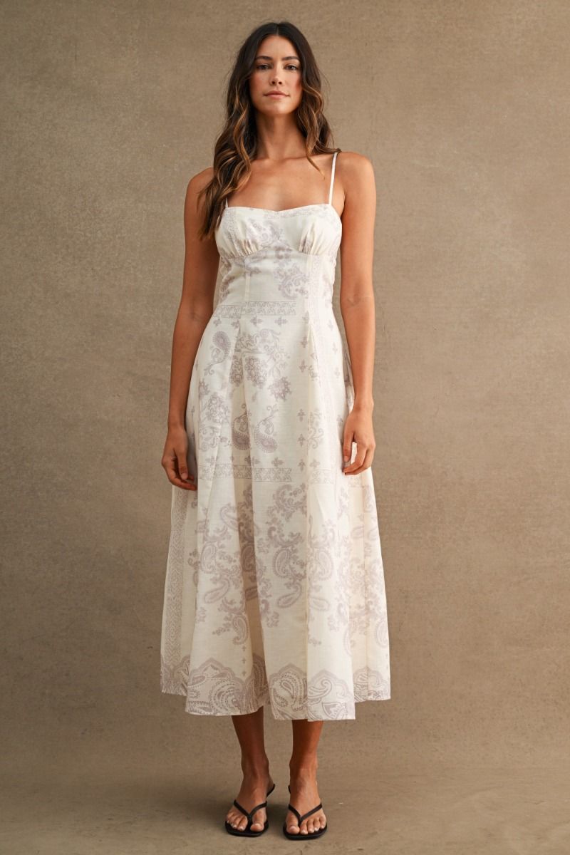 Lettie Paisley Midi Dress