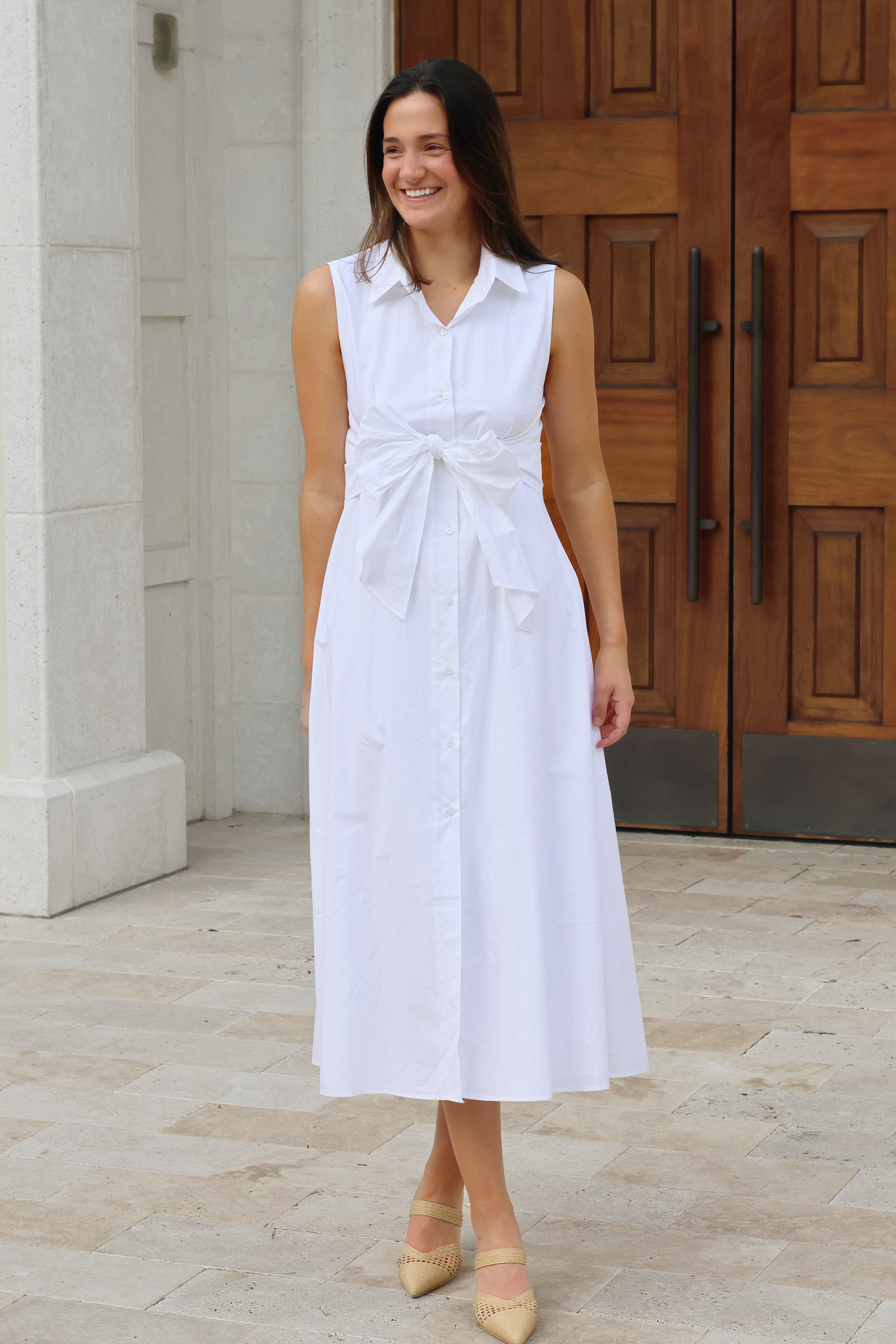 Peyton Cotton Midi Dress Xs