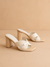 The Santiago | Off White Raffia Heel